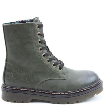 HEAVENLY FEET WOMENS ZIP LACE ANKLE BOOT - KHAKI